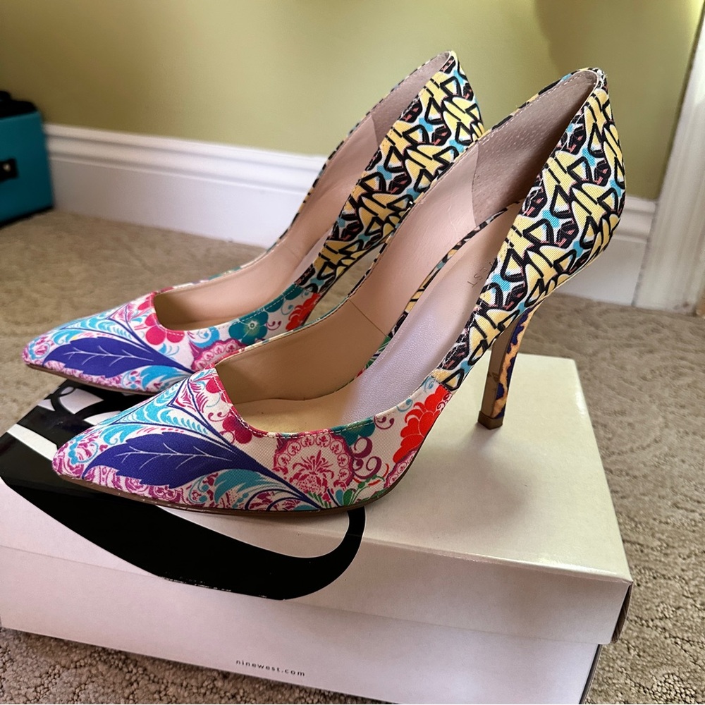 Nine West Multicolor Patterned Heels
